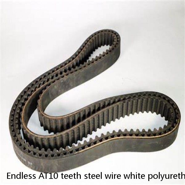 Endless AT10 teeth steel wire white polyurethane timing belt PU synchronous belt